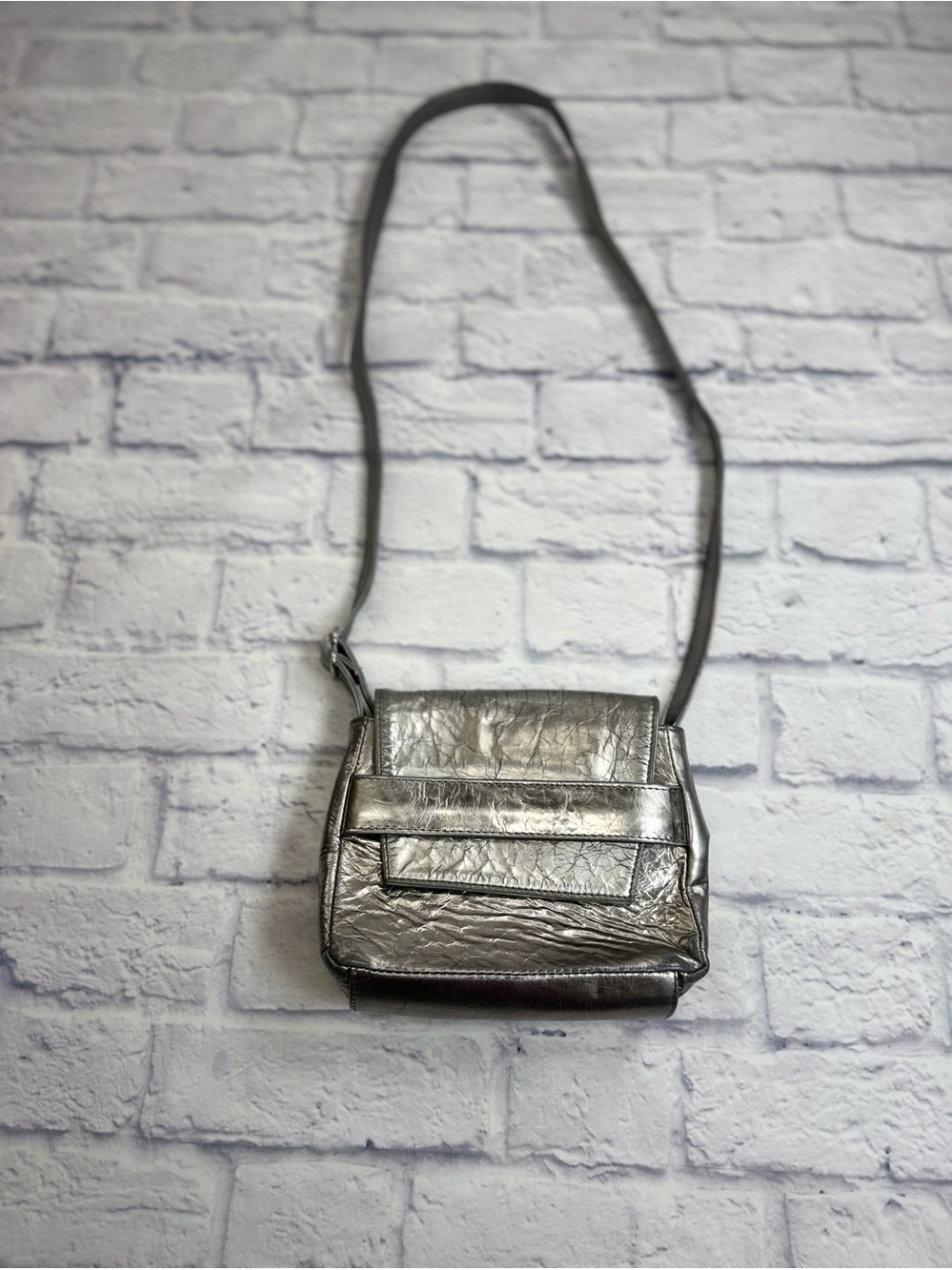 Ceri Hoover Women's Metallic Silver Crossbody Bag - Sleek Shoulder Bag